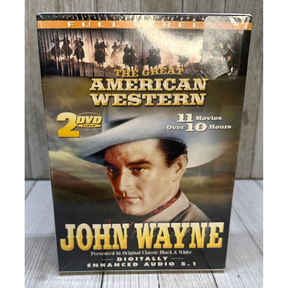 Vtg The Great American Western: John Wayne 2 DVD Set 2003 New in Plastic